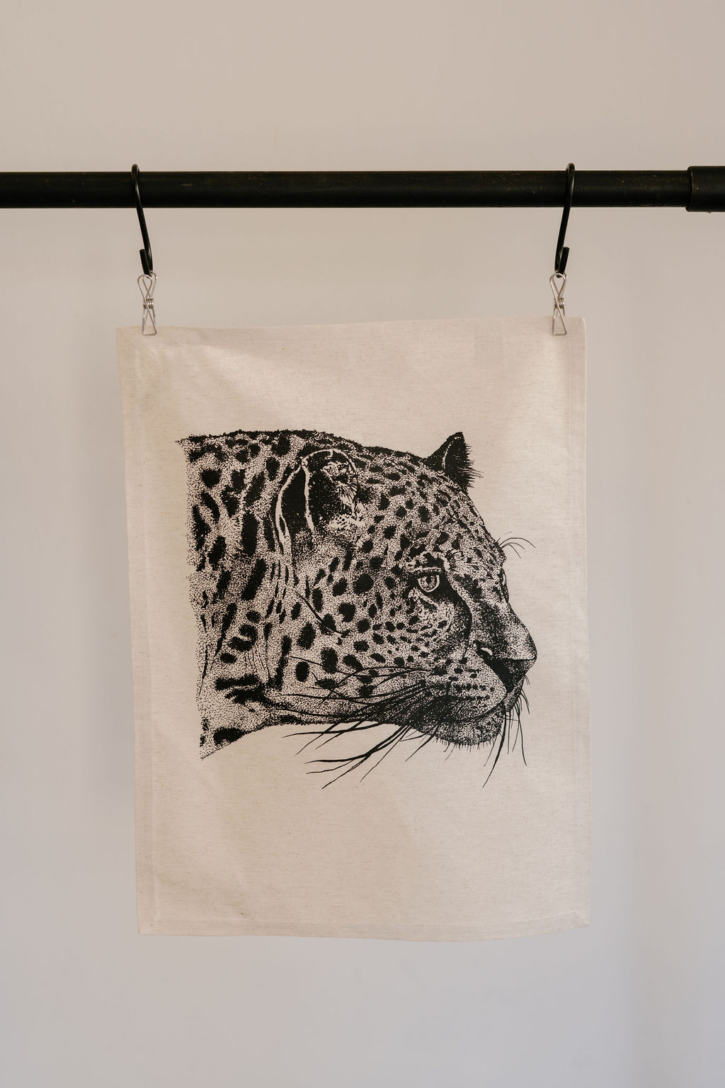 Leopard Dishtowel - Linen